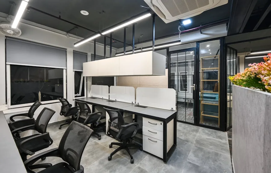 Modern office with smart lighting